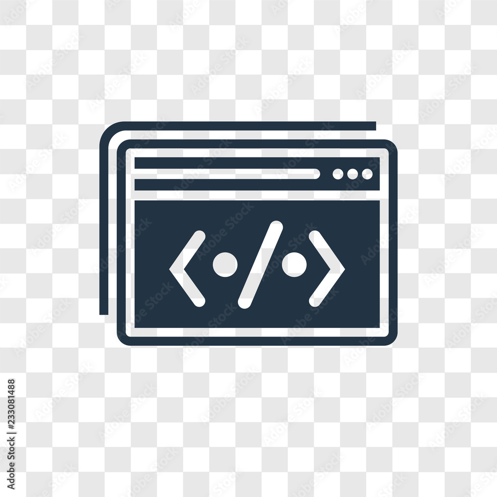 Poster browser vector icon isolated on transparent background, browser transparency logo design