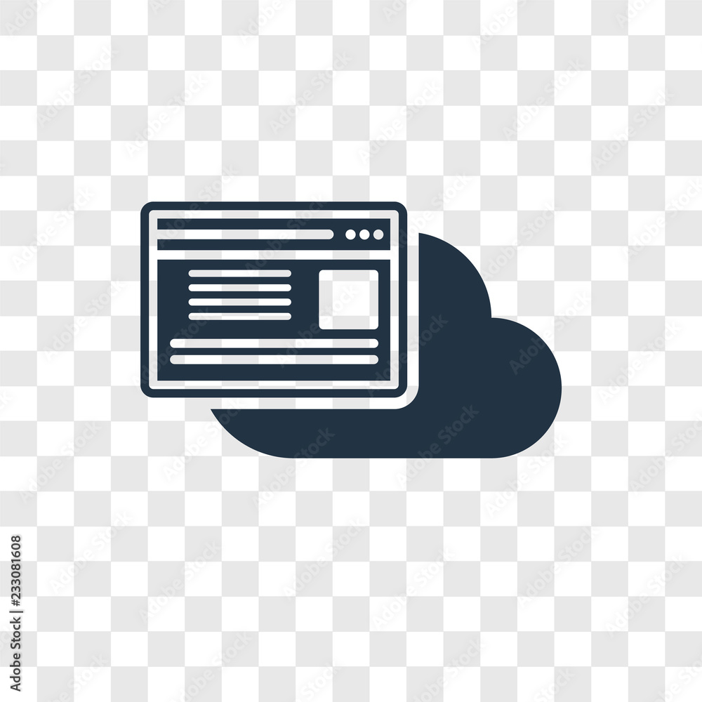 Poster browser vector icon isolated on transparent background, browser transparency logo design