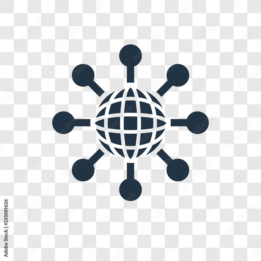 Poster network vector icon isolated on transparent background, network transparency logo design