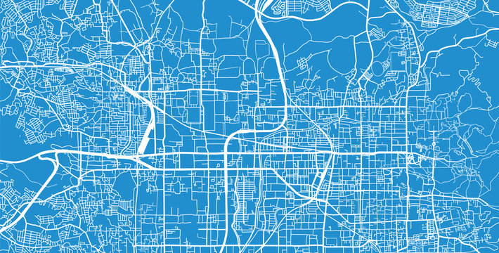 Urban Vector City Map Of Nara, Japan