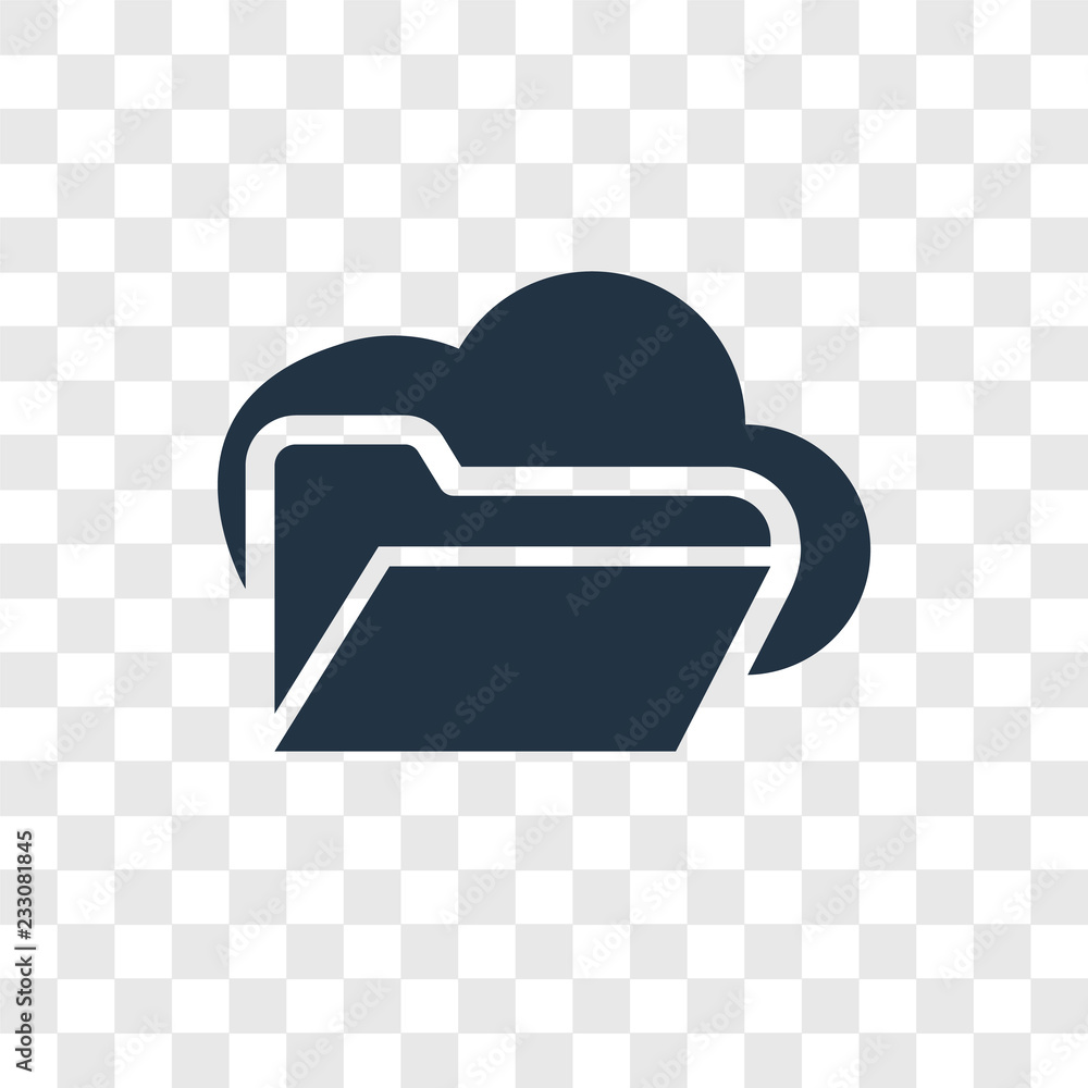 Poster folder vector icon isolated on transparent background, folder transparency logo design