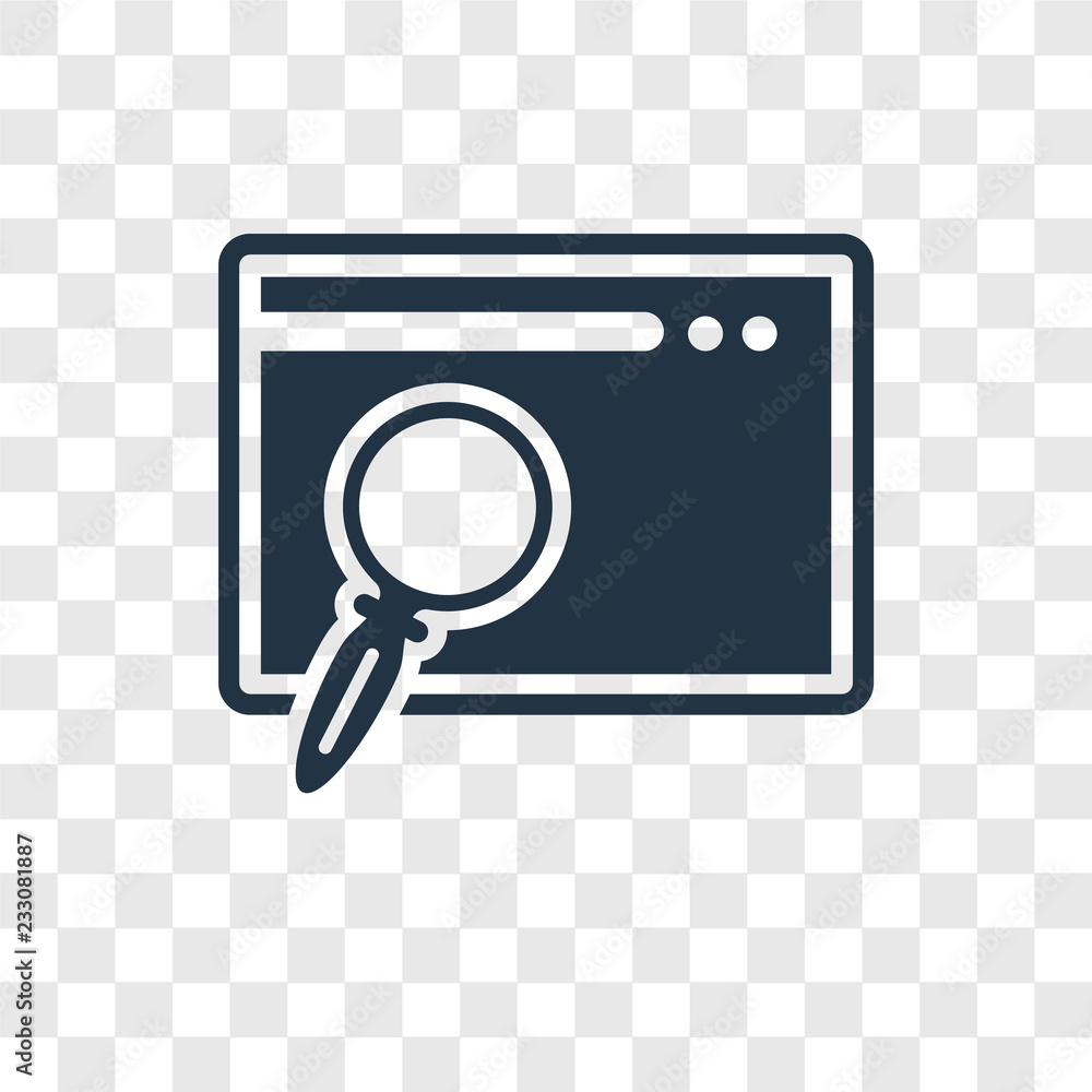 Poster browser vector icon isolated on transparent background, browser transparency logo design