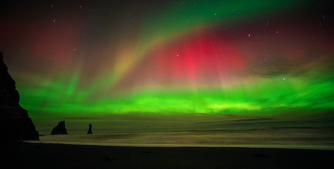 Vik beach is amazing place in the south part of Iceland. It is exciting to wait for a few monents...