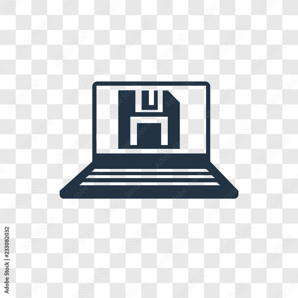 Poster backup vector icon isolated on transparent background, backup transparency logo design