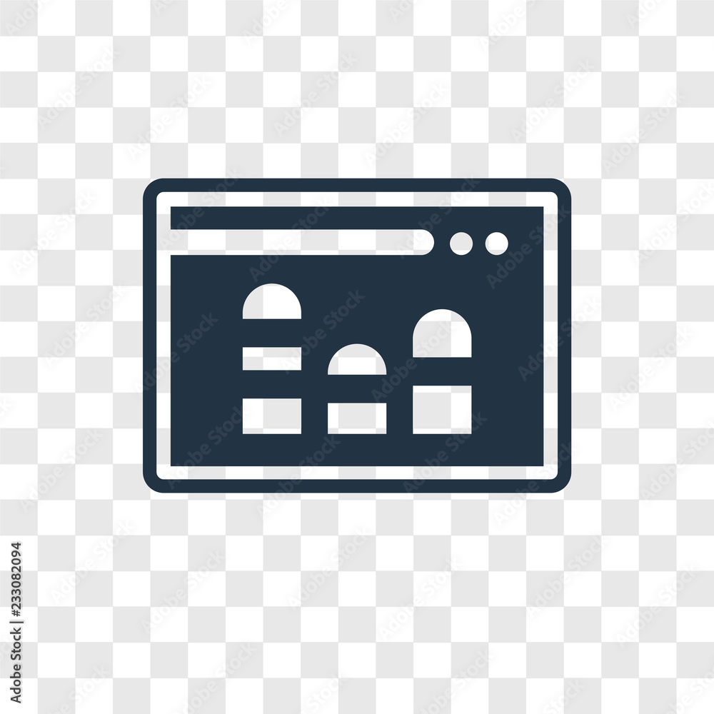 Poster analytics vector icon isolated on transparent background, analytics transparency logo design