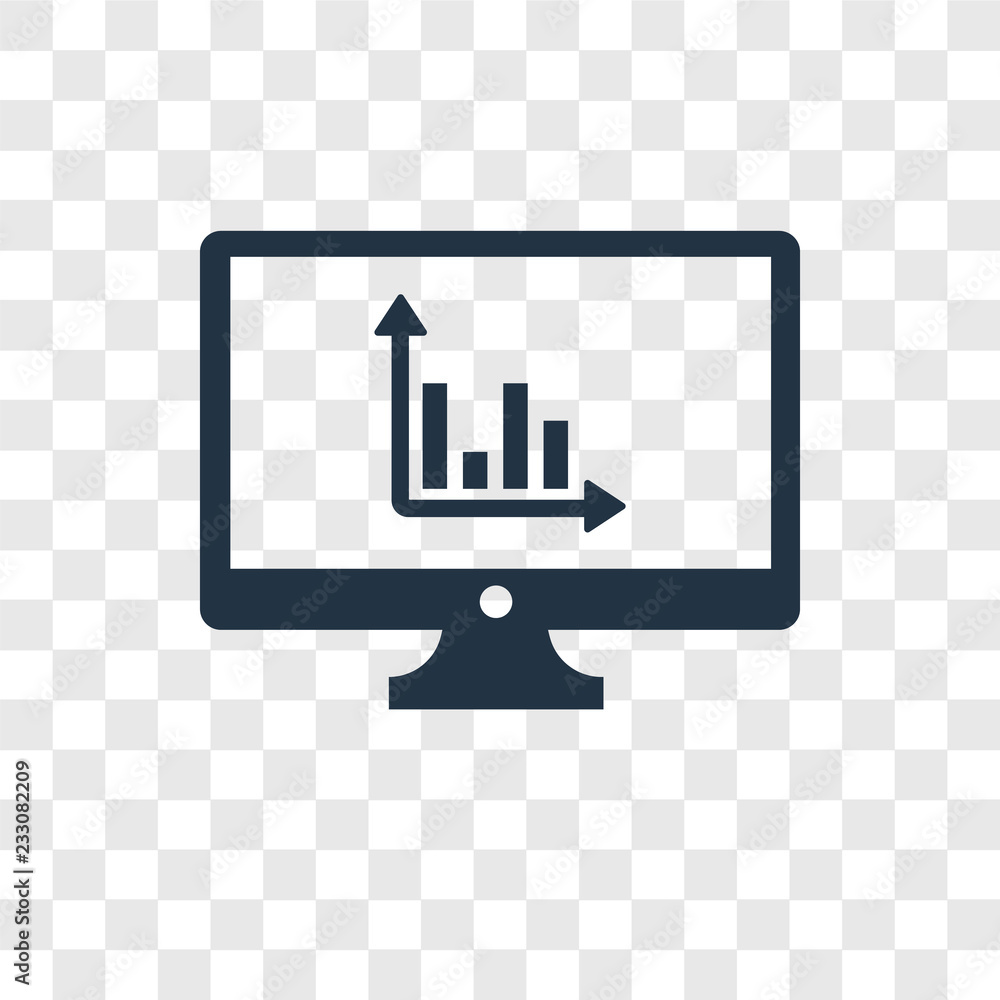 Poster stats vector icon isolated on transparent background, stats transparency logo design