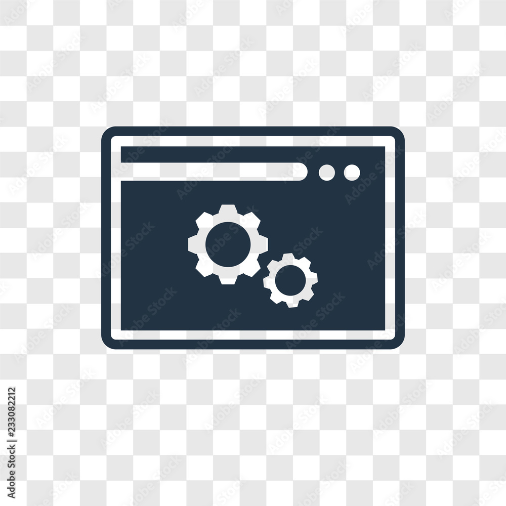 Poster browser vector icon isolated on transparent background, browser transparency logo design