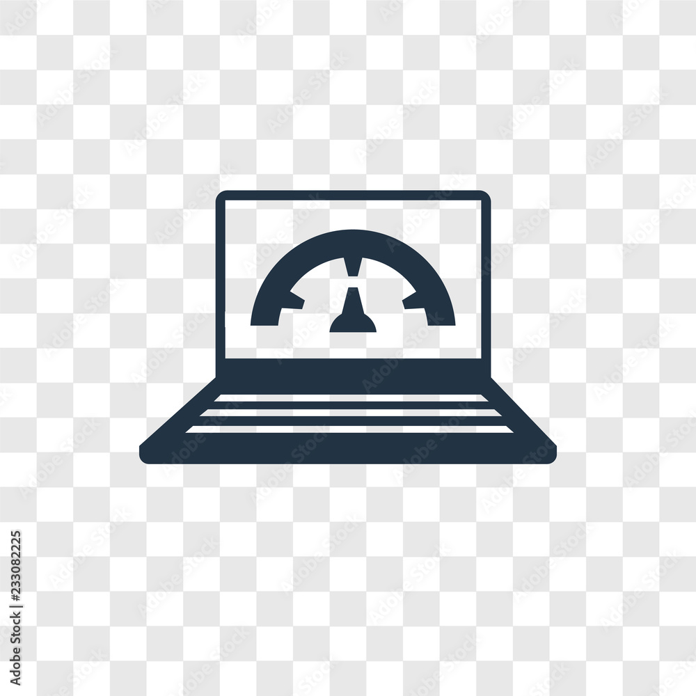 Poster speedometer vector icon isolated on transparent background, speedometer transparency logo design