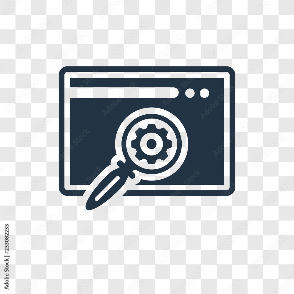 Poster browser vector icon isolated on transparent background, browser transparency logo design