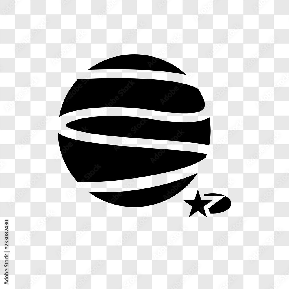 Poster mars with satellite vector icon isolated on transparent background, mars with satellite transparency