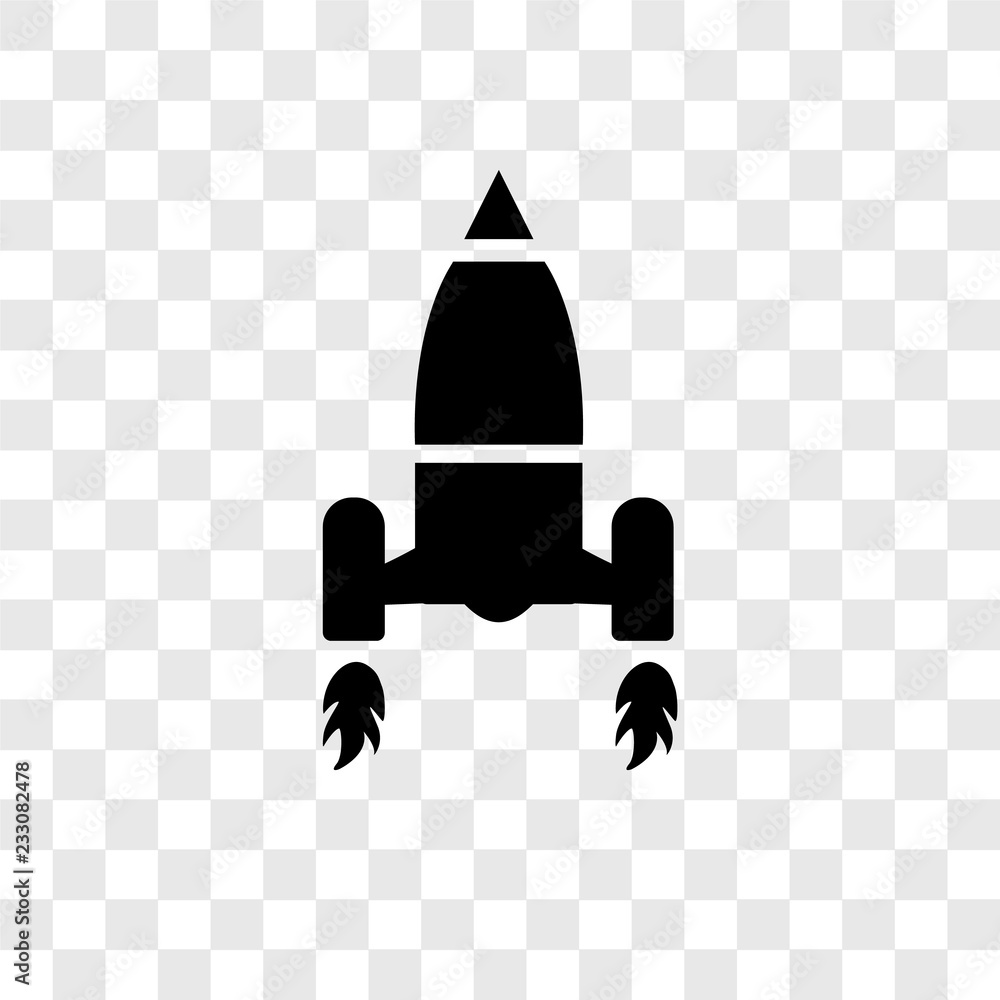 Poster launching shuttle vector icon isolated on transparent background, launching shuttle transparency log