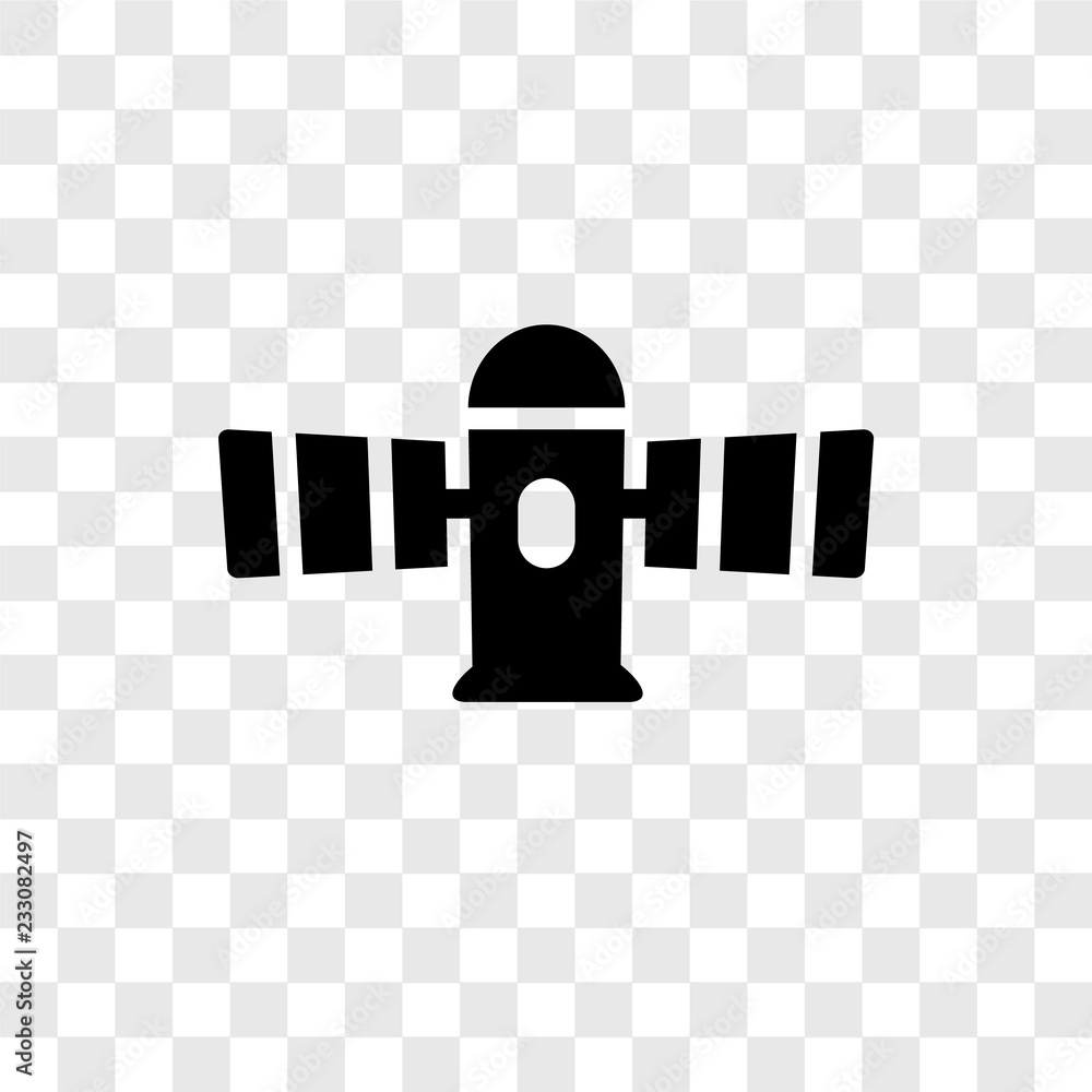 Poster space module vector icon isolated on transparent background, space module transparency logo design