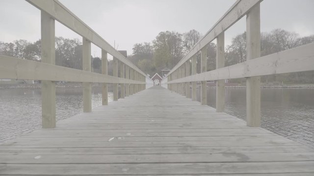 Pier on the north sea bay in Denmark
