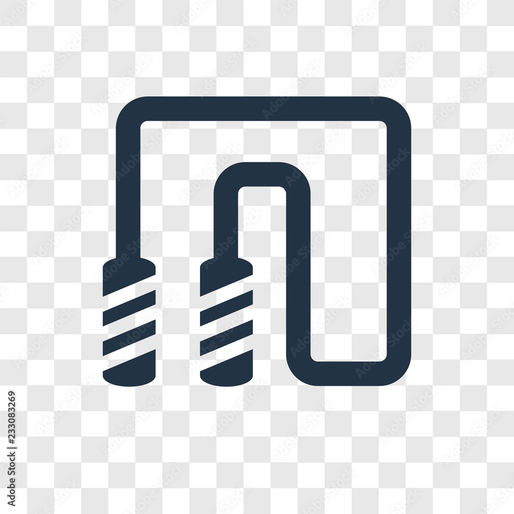 Poster jumping rope vector icon isolated on transparent background, jumping rope transparency logo design