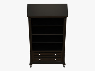 Black bookcase 3d rendering