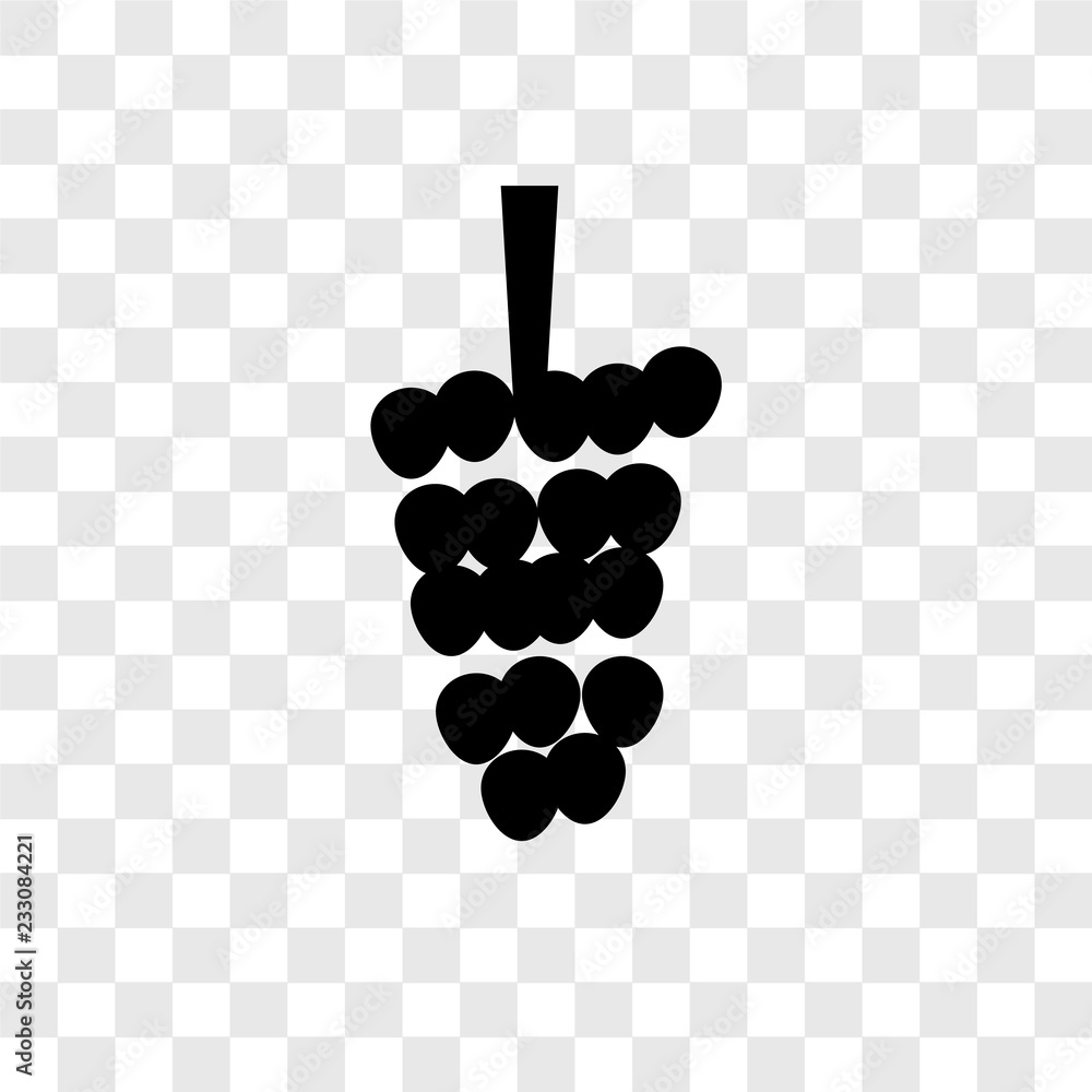 Poster grapes vector icon isolated on transparent background, grapes transparency logo design
