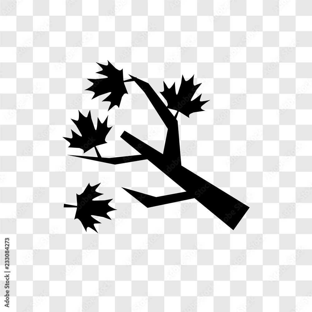 Poster tree branch vector icon isolated on transparent background, tree branch transparency logo design