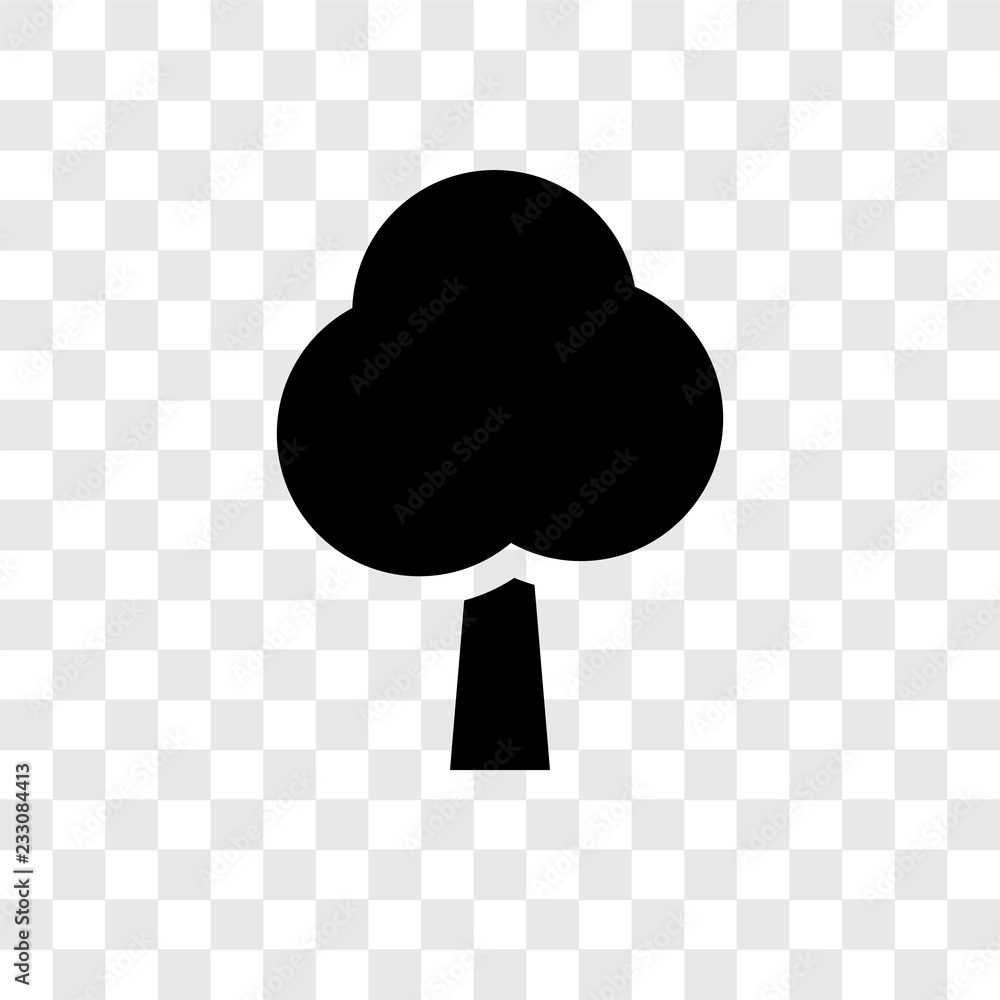 Poster tree vector icon isolated on transparent background, tree transparency logo design