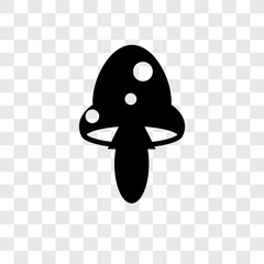 Mushroom vector icon isolated on transparent background, Mushroom transparency logo design