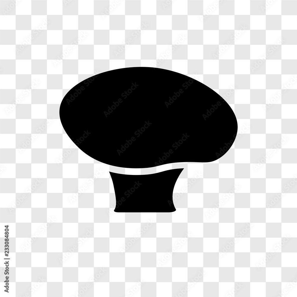 Poster mushroom vector icon isolated on transparent background, mushroom transparency logo design