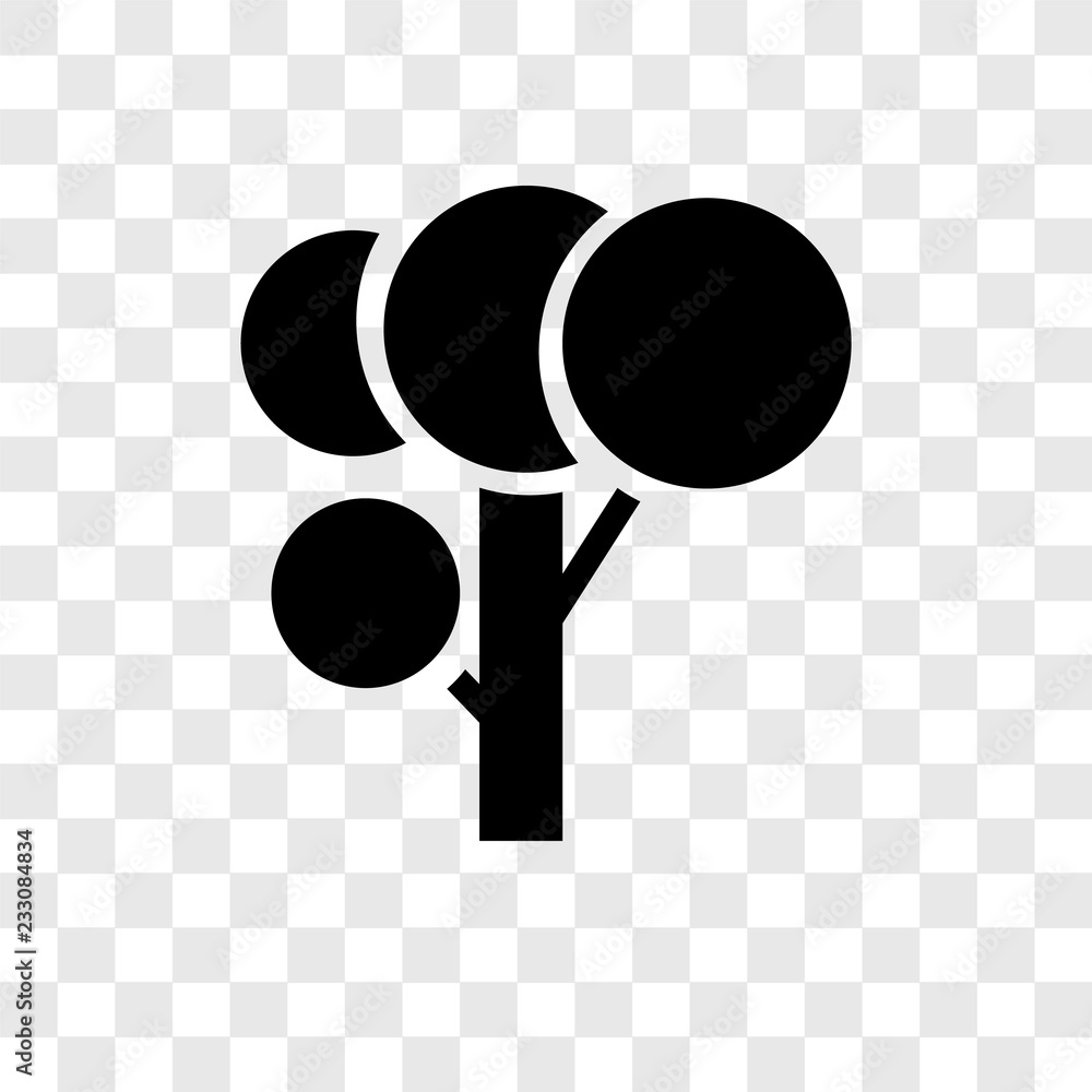 Poster tree vector icon isolated on transparent background, tree transparency logo design