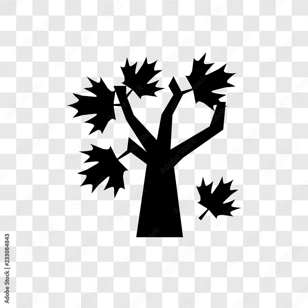 Poster tree vector icon isolated on transparent background, tree transparency logo design