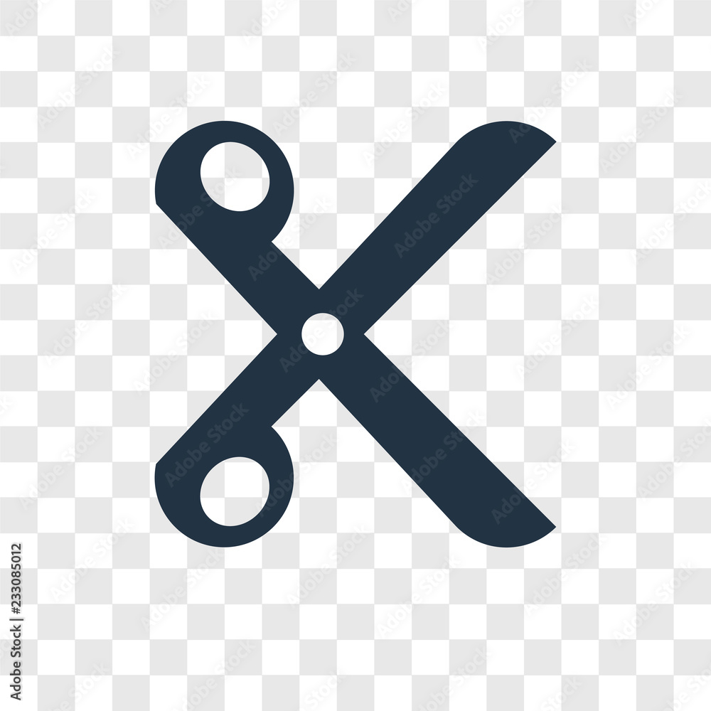 Aufkleber scissors vector icon isolated on transparent background, scissors transparency logo design