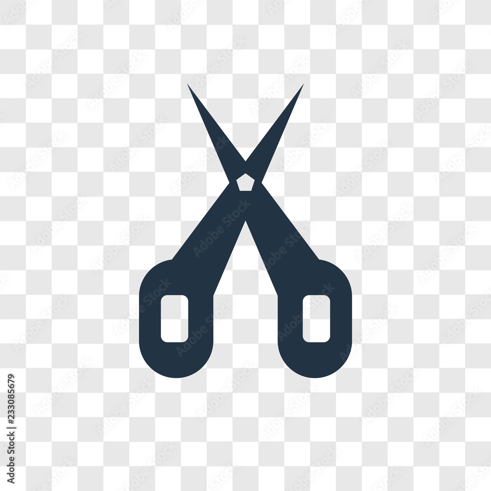 Aufkleber scissors vector icon isolated on transparent background, scissors transparency logo design