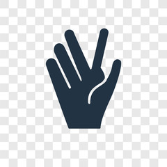 Vulcan salute vector icon isolated on transparent background, Vulcan salute transparency logo design