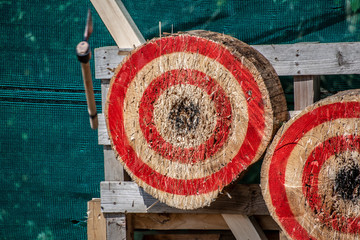 Axe flying to target center
