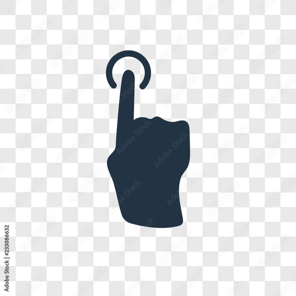 Poster press button vector icon isolated on transparent background, press button transparency logo design