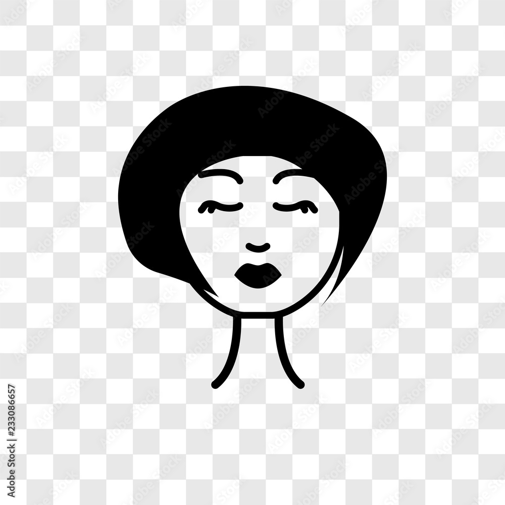 Poster face vector icon isolated on transparent background, face transparency logo design