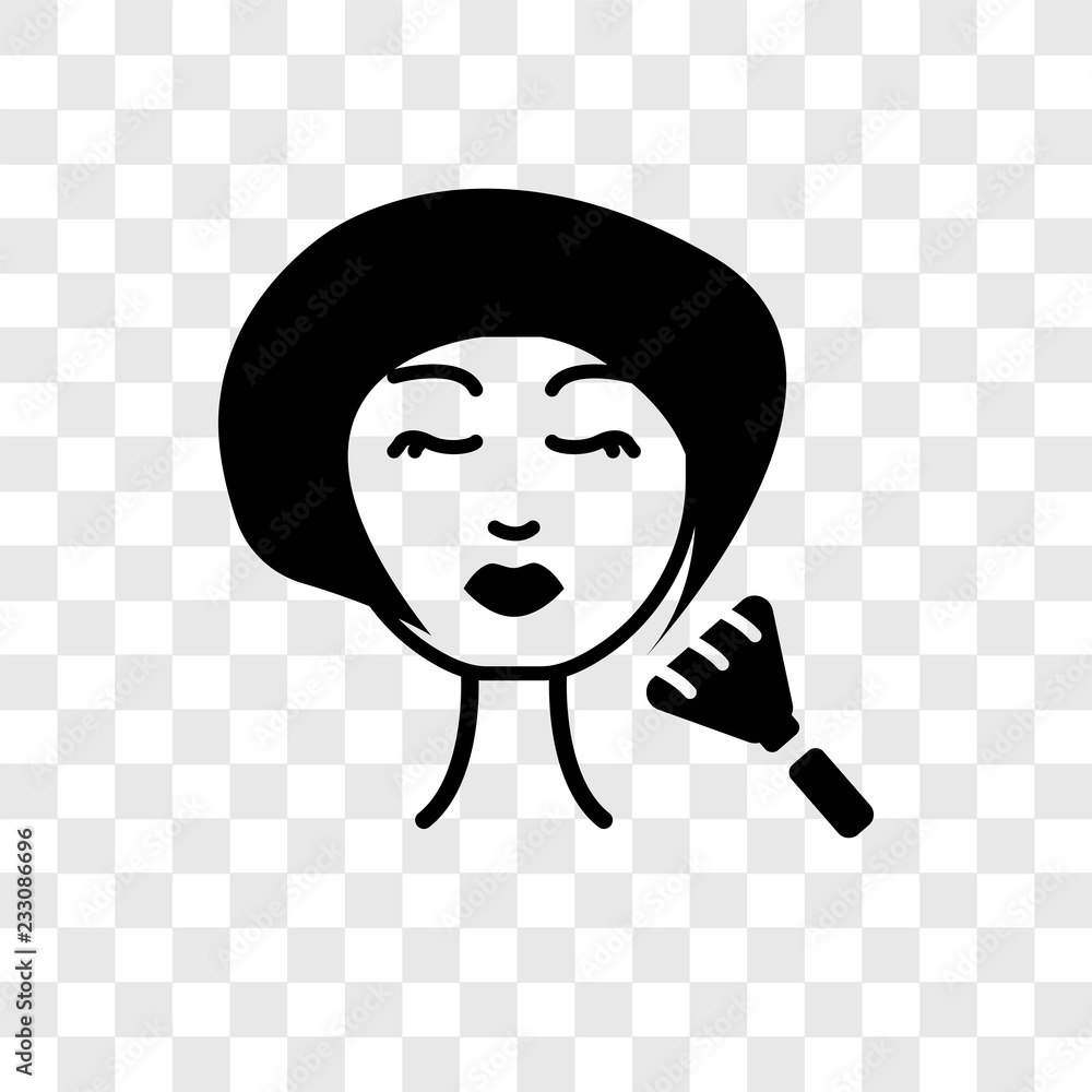 Poster make up vector icon isolated on transparent background, make up transparency logo design