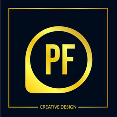 Initial Letter PF Logo Template Vector Design