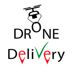 Drone delivery and shipping logo vector stamp. Fast Moving Logo Designs Template. Creative Lettering. Simple logo with drone.