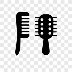 Comb vector icon isolated on transparent background, Comb transparency logo design