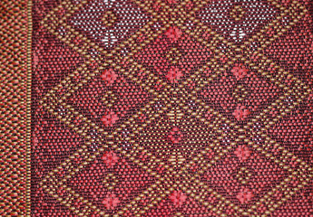 Silk fabric woven by Hmong tribal women  - Luang Prabang, Laos