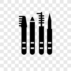 Pencils vector icon isolated on transparent background, Pencils transparency logo design