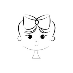 cute girl with Ribbon hair style