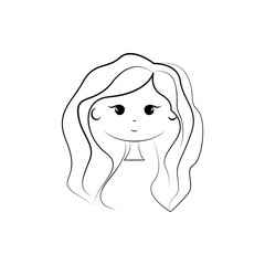 cute girl with Wavy hair style