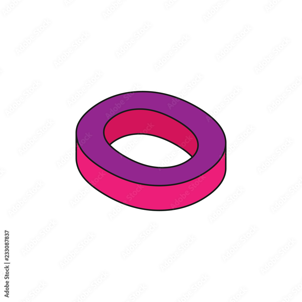Aufkleber alphabet o, 3d colored isometric icon. element of 3d words and symbols icon for mobile concept and w