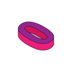 number 0, 3D colored isometric icon. Element of 3d words and symbols icon for mobile concept and web apps. Isometric number 0, 3D icon can be used for web and mobile