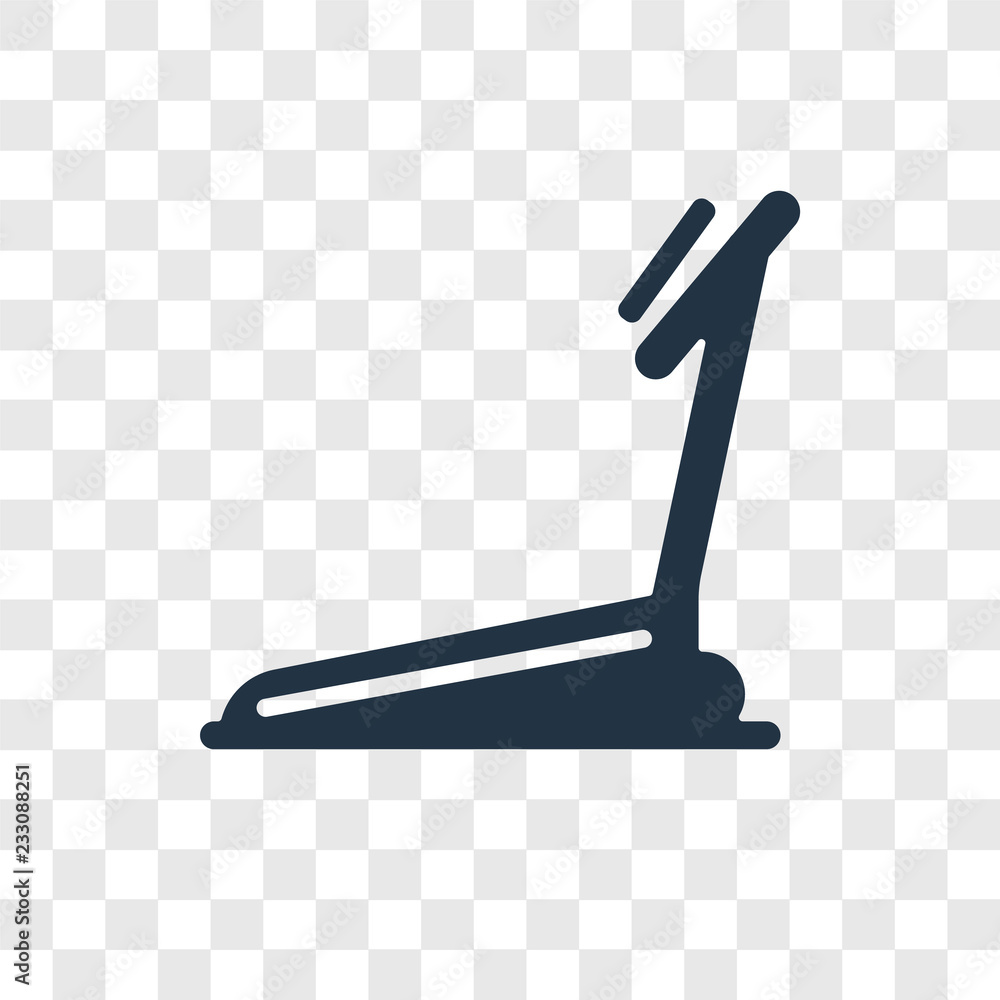 Poster treadmill vector icon isolated on transparent background, treadmill transparency logo design