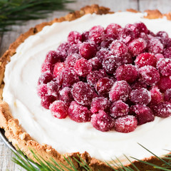 Cranberry meringue with cream cheese for the New Year's table