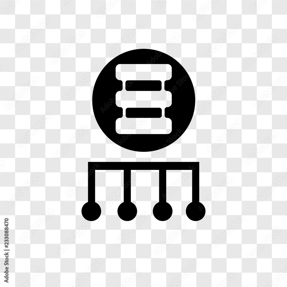 Poster server vector icon isolated on transparent background, server transparency logo design