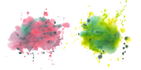 Stains, blots, splashes. Set of watercolor stains
