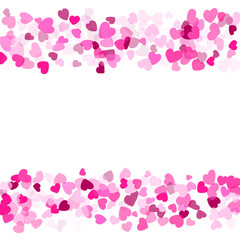 Hearts confetti flying vector background graphic design.