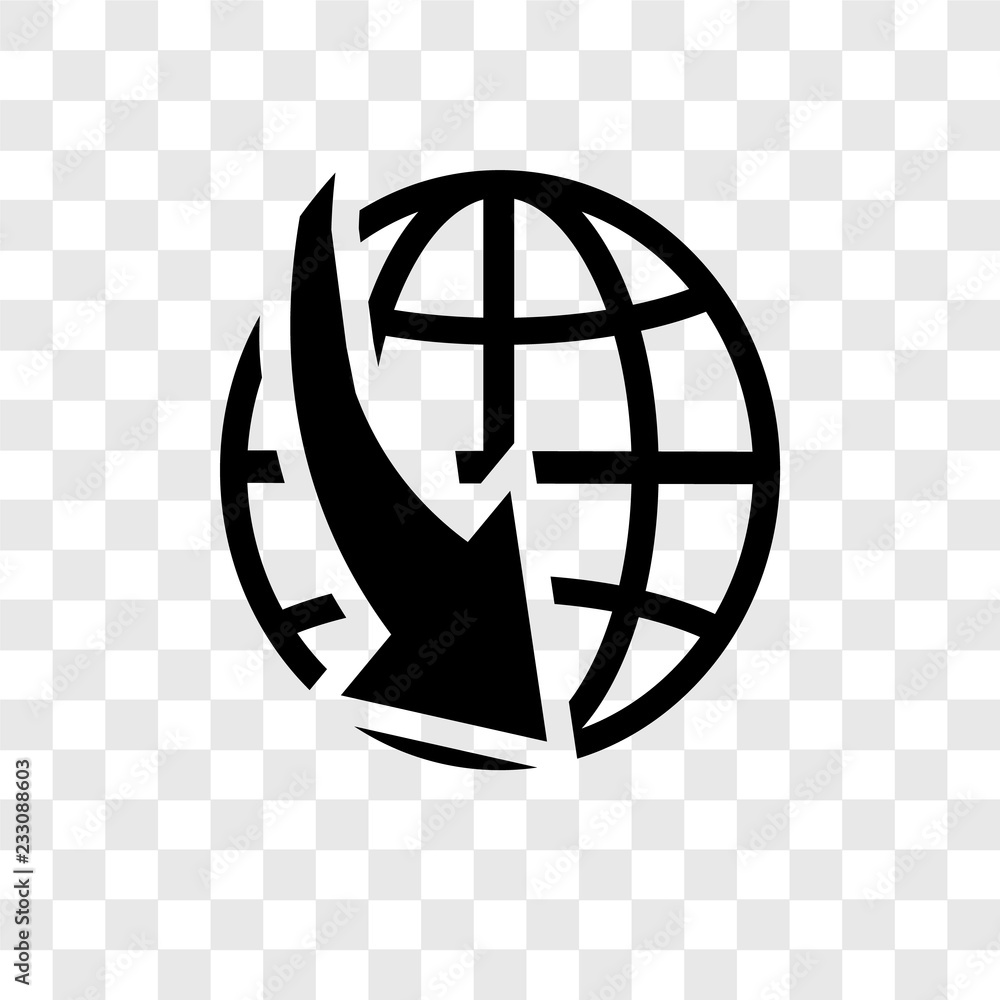 Poster global vector icon isolated on transparent background, global transparency logo design