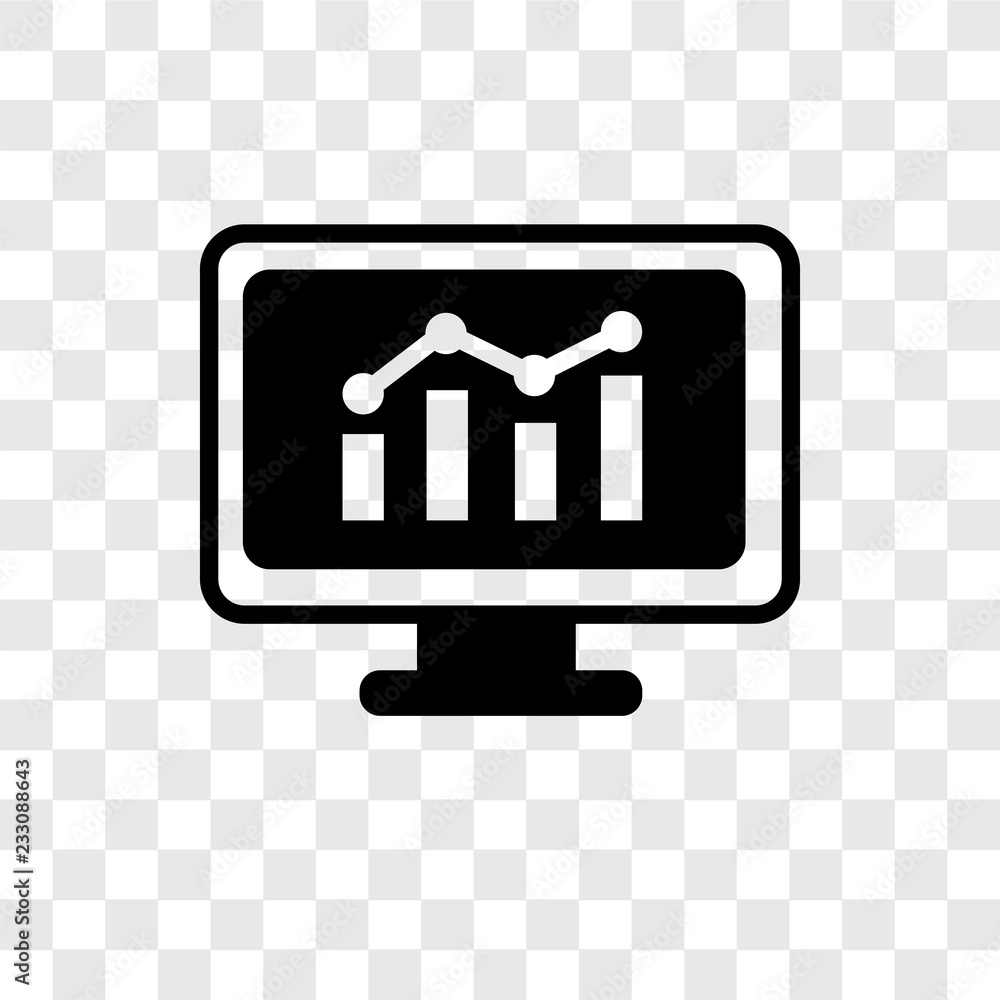 Poster analytics vector icon isolated on transparent background, analytics transparency logo design