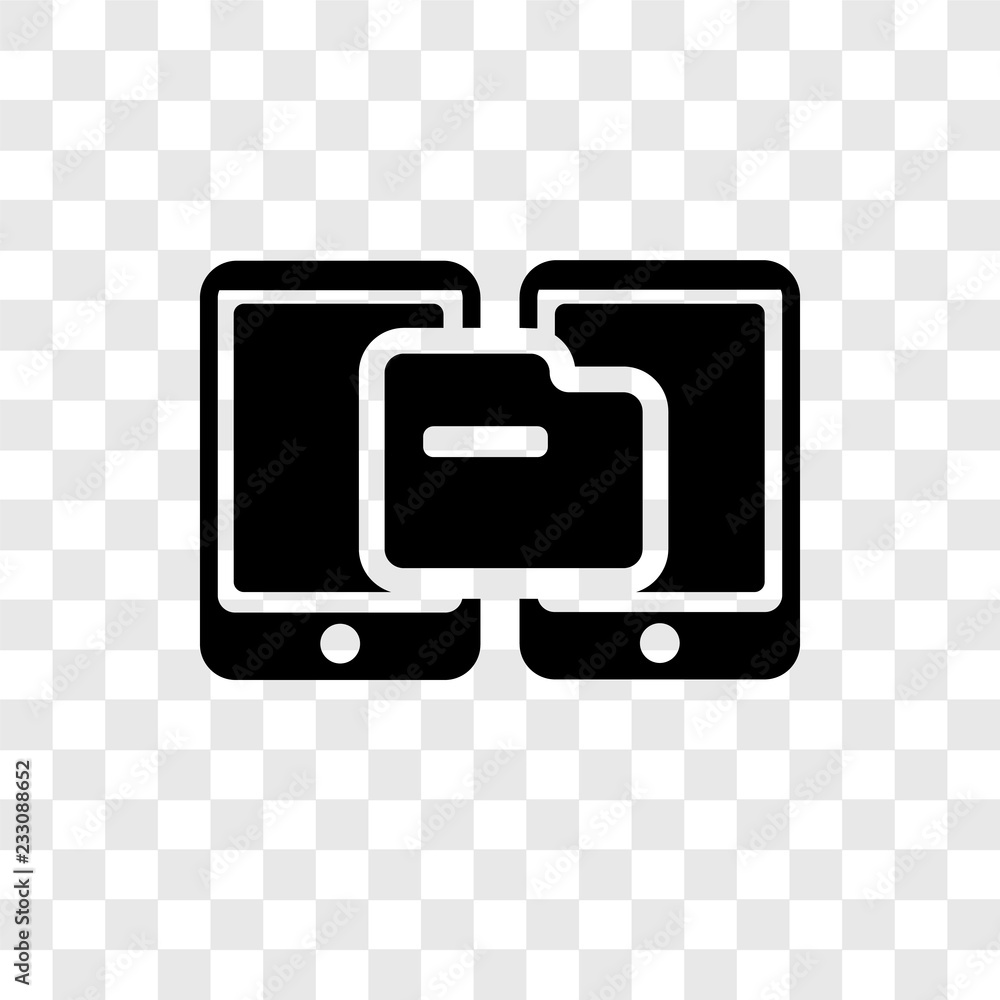 Poster transfer vector icon isolated on transparent background, transfer transparency logo design